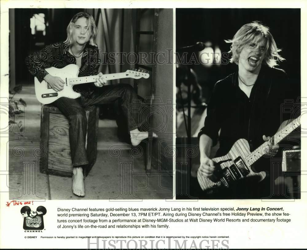 1997 Press Photo Jonny Lang performs on Jonny Lang in Concert, on Disney Channel- Historic Images