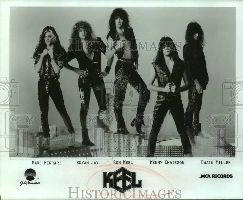 Press Photo Five Members of the band Keel standing - sap07105
