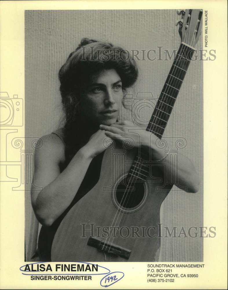 1992 Press Photo Singer, Songwriter Alisa Fineman, Guitar Player - sap07253- Historic Images