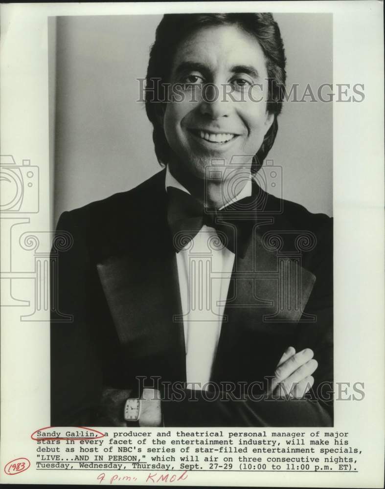 1983 Press Photo Producer and Theatrical Personal Manager Sandy Gallin smiles- Historic Images