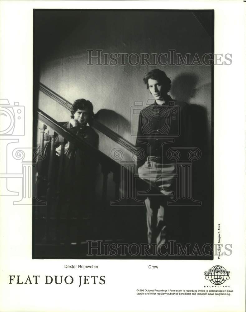 1998 Press Photo Dexter Romweber and Crow of Flat Duo Jets band - sap07476- Historic Images