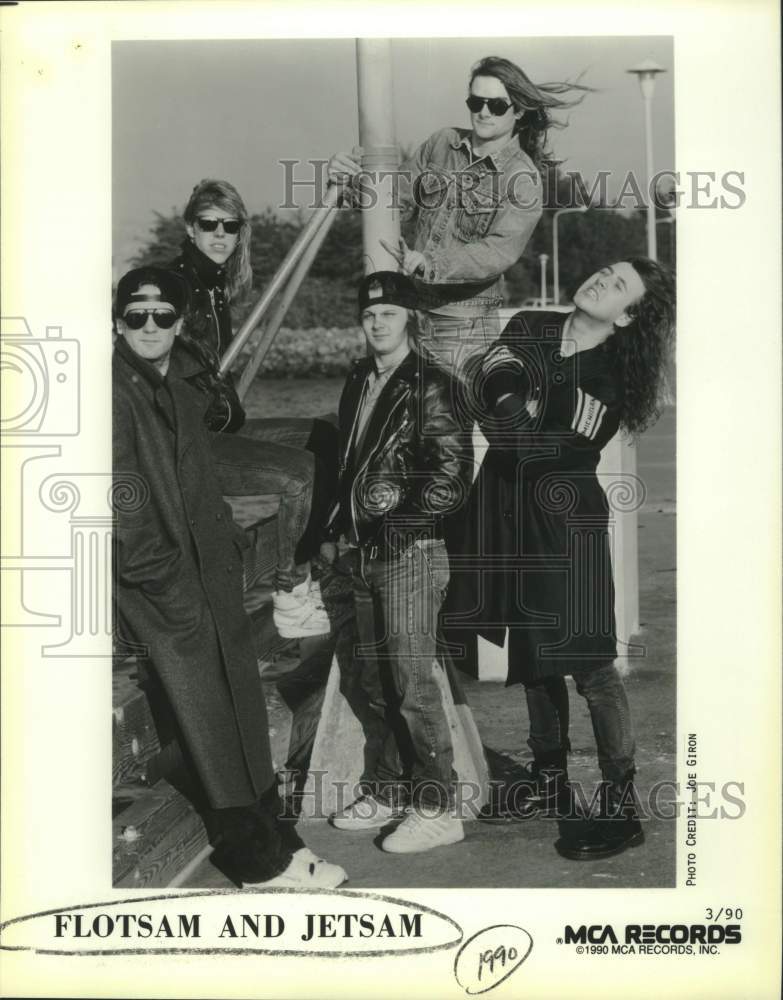 1990 Press Photo Five Members of the band Flotsam and Jetsam - sap07597- Historic Images