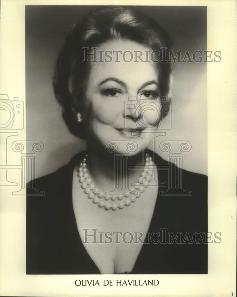 1985 Press Photo Actress Olivia de Havilland in closeup portrait - sap07760- Historic Images