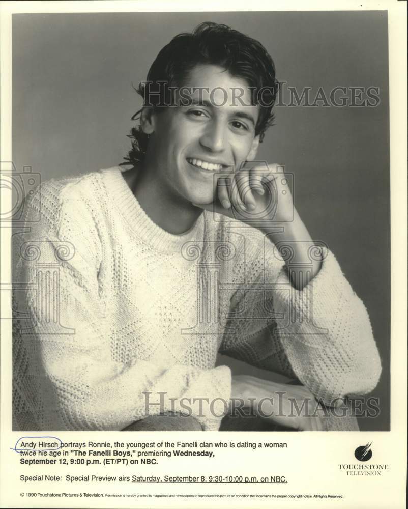 1990 Press Photo Andy Hirsch portrays Ronnie in &quot;The Fanelli Boys&quot; on NBC-TV- Historic Images