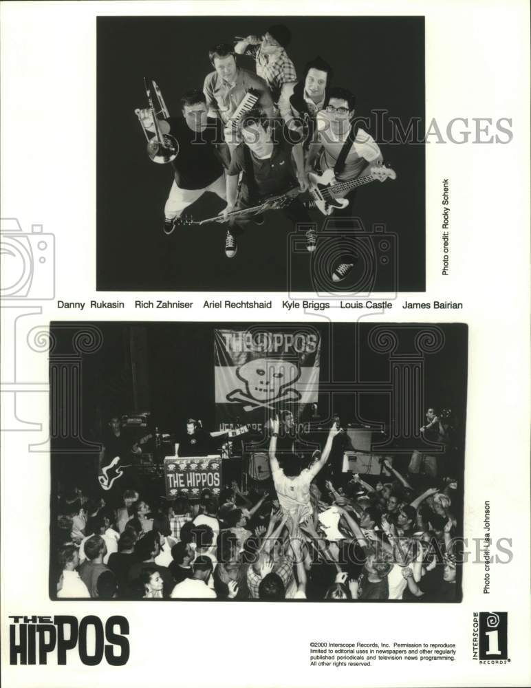 2000 Press Photo Six Members of the band The Hippos perform at Event - sap07919- Historic Images