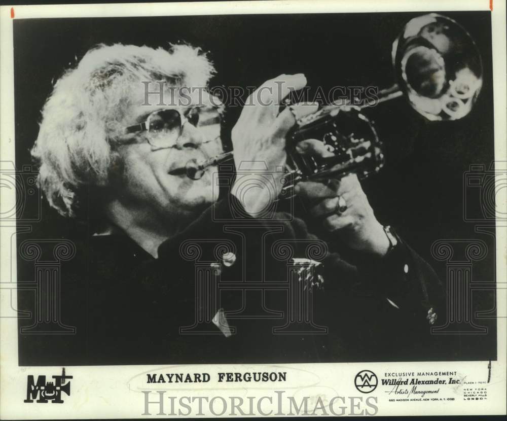 1982 Press Photo Trumpet Player Maynard Ferguson performs, Musician - sap08166- Historic Images