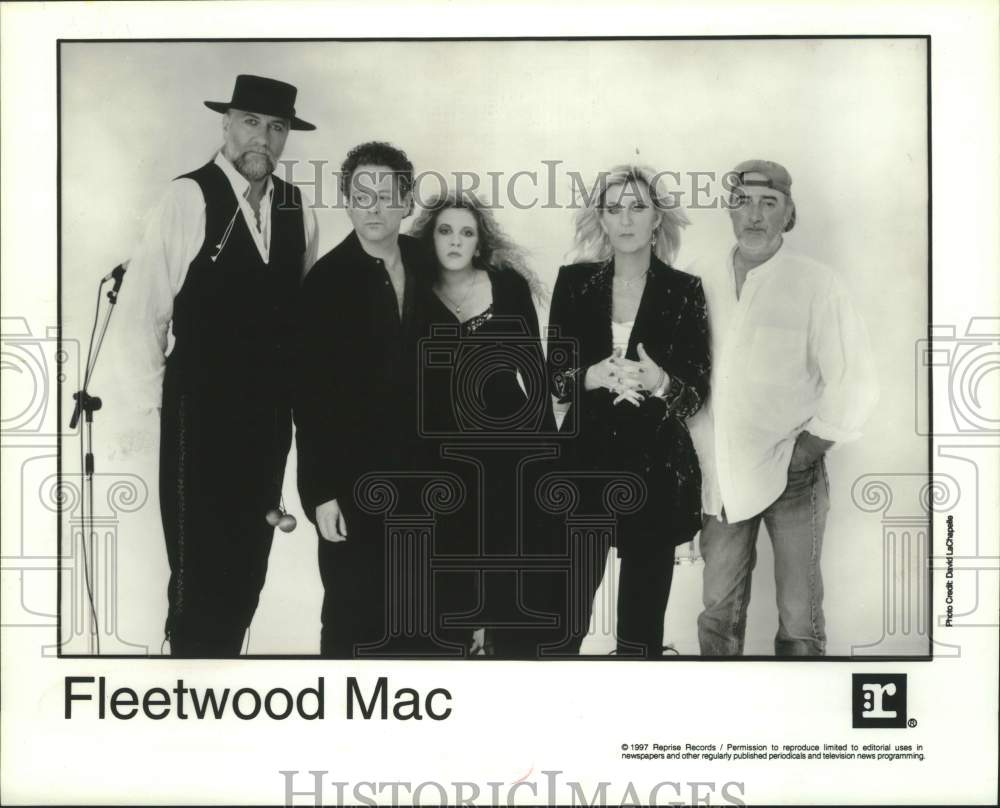 1997 Press Photo Five Members of Fleetwood Mac, Musicians, Entertainers- Historic Images