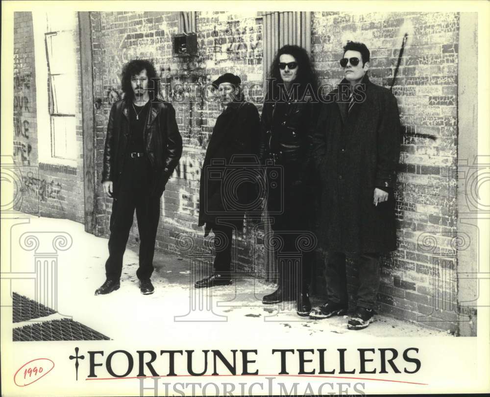 1990 Press Photo Four Members of the band Fortune Tellers standing outside- Historic Images