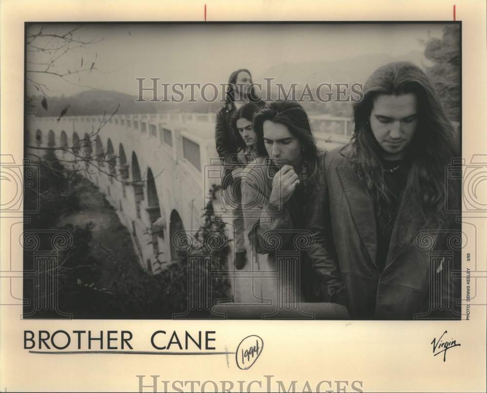 1993 Press Photo Four Members of Brother Cane, Band on bridge - sap08388- Historic Images