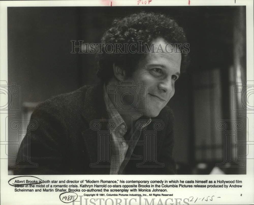 1981 Press Photo Director and Actor Albert Brooks in &quot;Modern Romance&quot; comedy- Historic Images