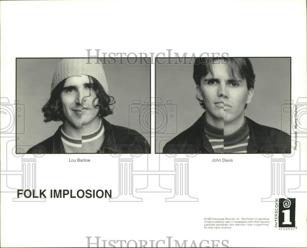 1999 Press Photo Lou Barlow and John Davis in Folk Implosion band - sap08614- Historic Images