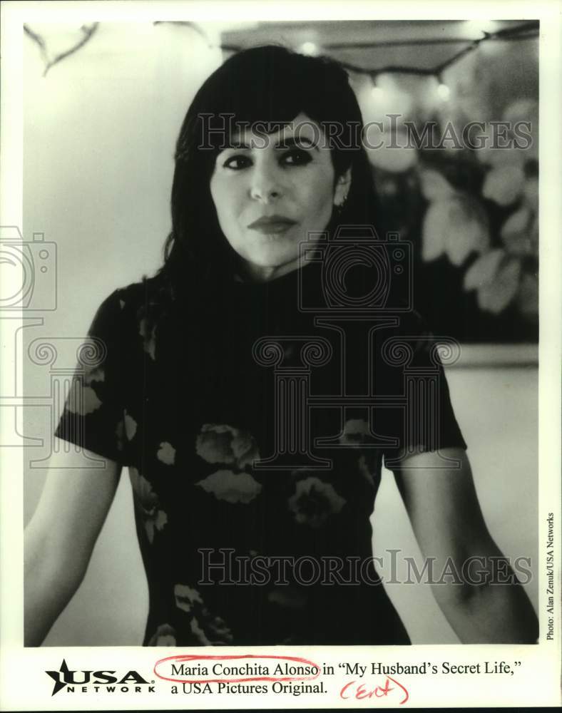 1998 Press Photo Maria Conchita Alonso in &quot;My Husband&#39;s Secret Life&quot; on USA-TV- Historic Images