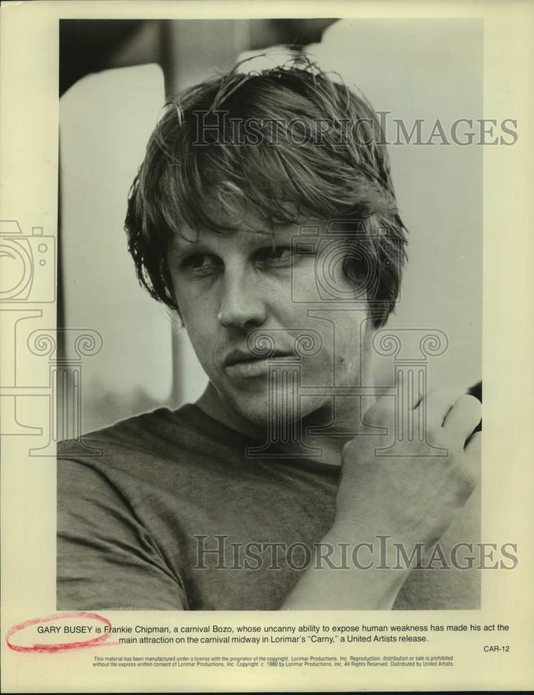 1980 Press Photo Actor Gary Busey is Frankie Chipman in "Carny" movie closeup- Historic Images