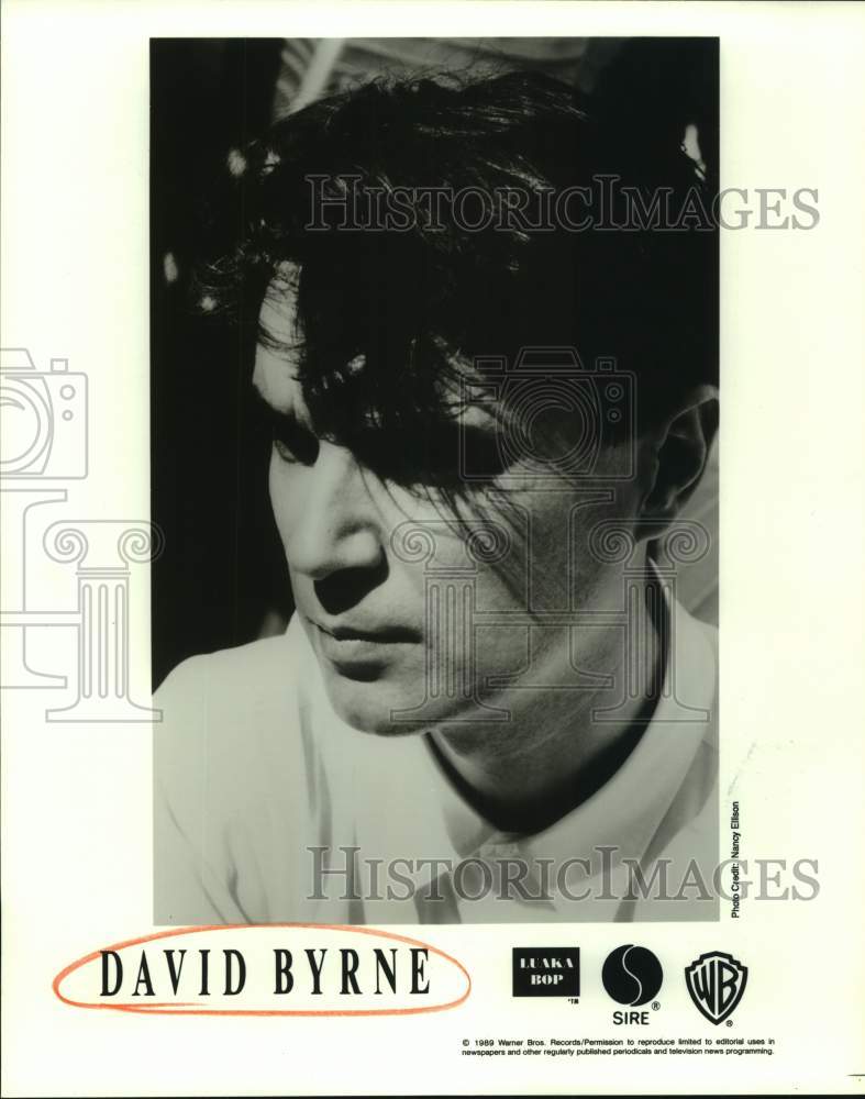 1989 Press Photo Entertainer David Byrne in closeup - sap08962- Historic Images
