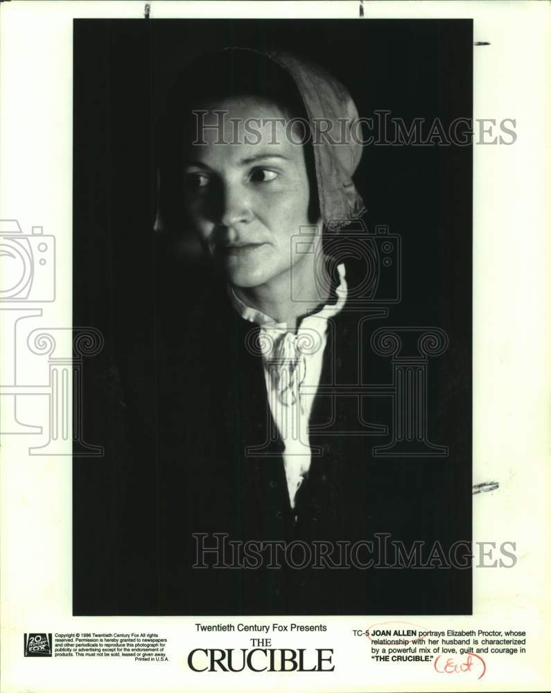 1996 Press Photo Actress Joan Allen portrays Elizabeth Proctor in &quot;The Crucible&quot;- Historic Images