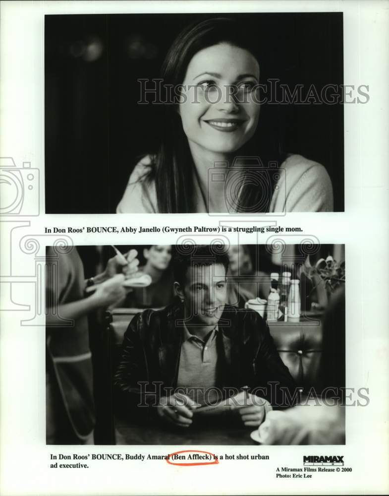 2000 Press Photo Actors Gwyneth Paltrow and Ben Affleck in &quot;Bounce&quot; movie scenes- Historic Images