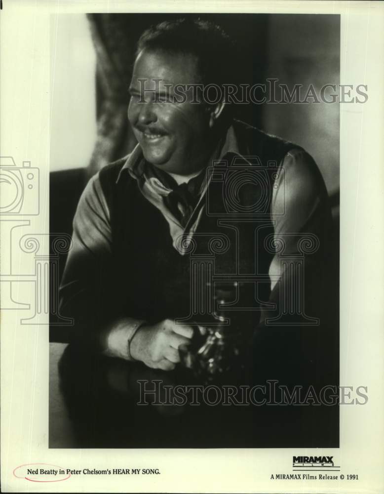 1991 Press Photo Actor Ned Beatty in Peter Chelsom's "Hear My Song" movie scene- Historic Images