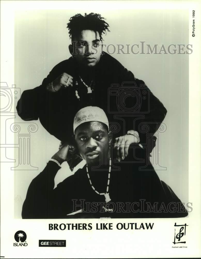 1992 Press Photo Two Members of the music group Brothers Like Outlaw - sap09259- Historic Images