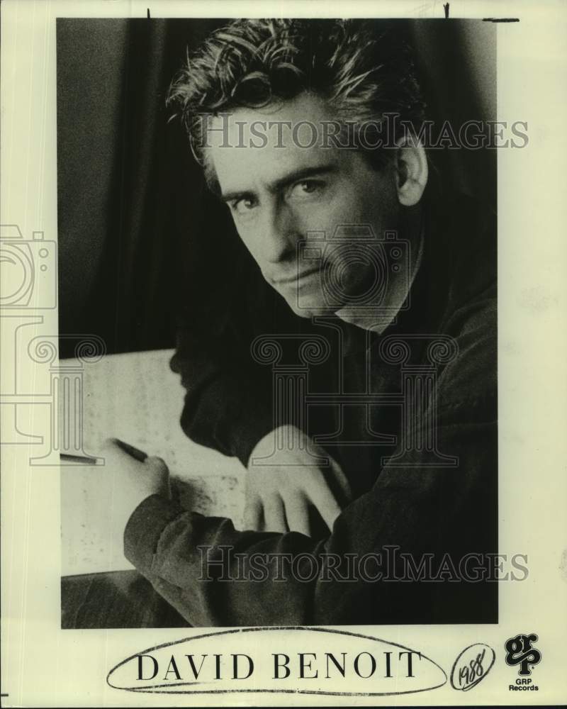 1988 Press Photo David Benoit, Musician in closeup portrait - sap09347- Historic Images