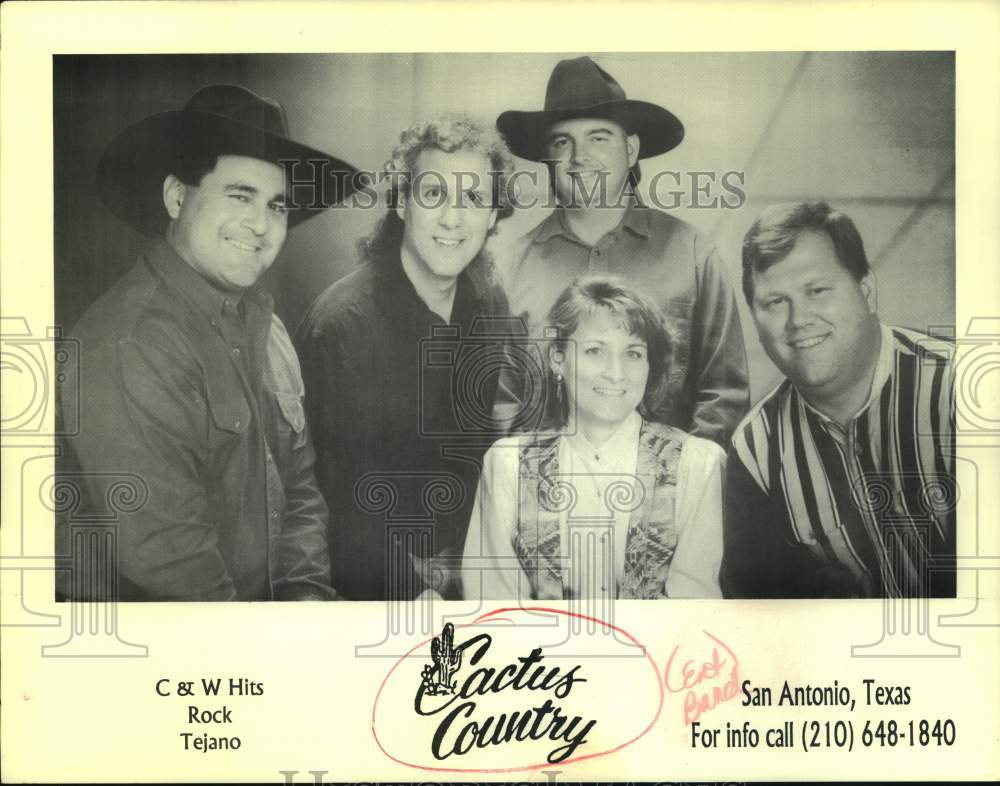 1996 Press Photo Five Members of the band Cactus Country, Entertainers- Historic Images