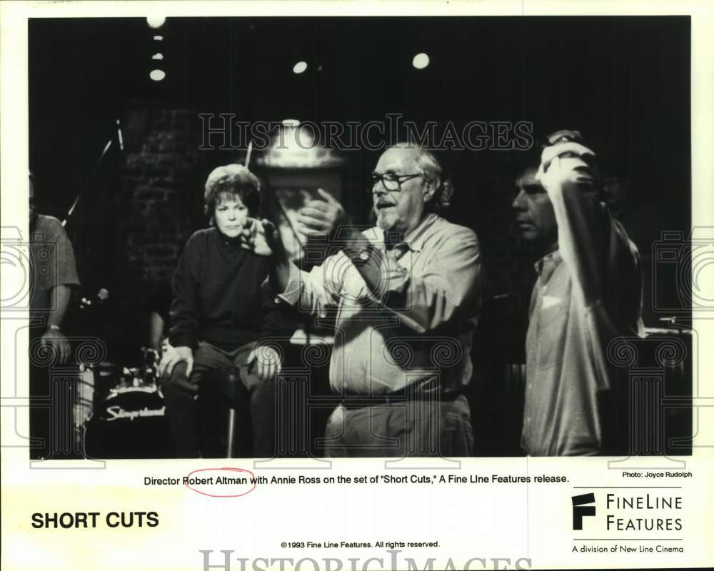 1993 Press Photo Director Robert Altman with Annie Ross on the set of Short Cuts- Historic Images