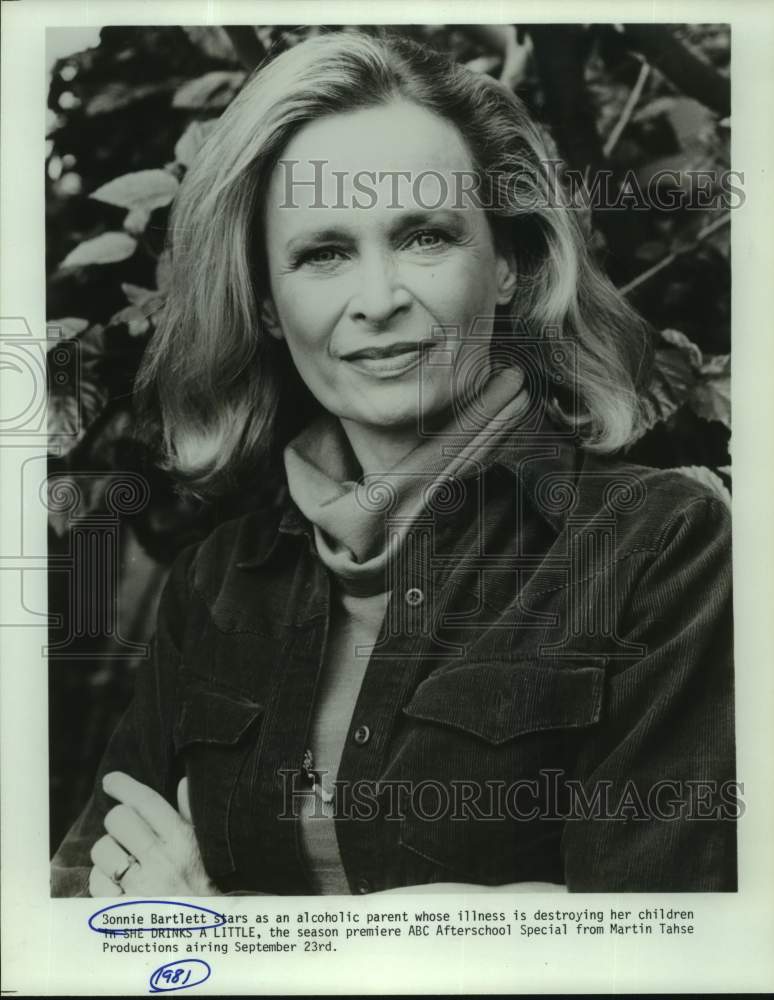 1981 Press Photo Bonnie Bartlett stars in She Drinks a Little, on ABC.- Historic Images