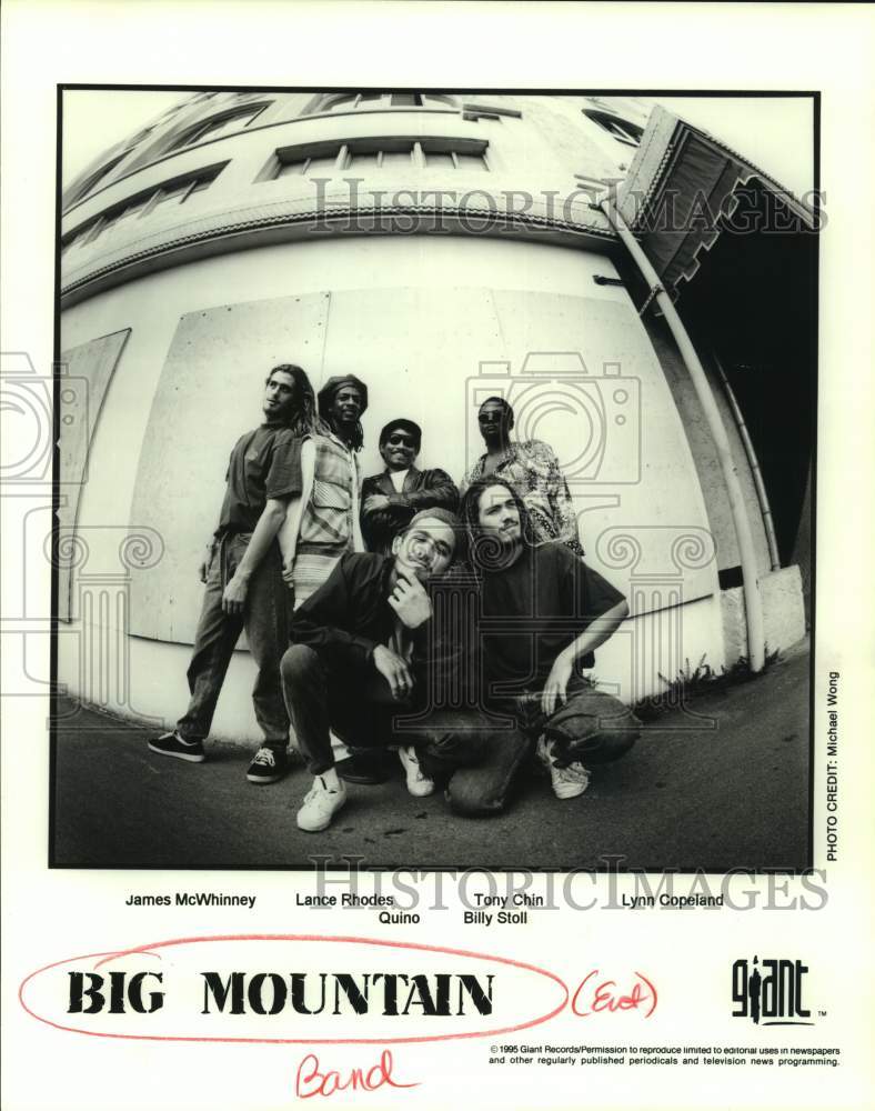 1995 Press Photo Six Members of the band Big Mountain, Musicians, Entertainers- Historic Images