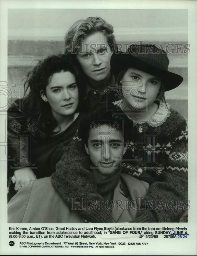 1989 Press Photo Cast of Actors in "Gang of Four" Television Series on ABC-TV- Historic Images