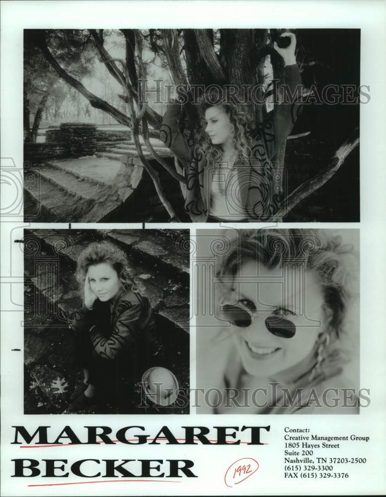 1992 Press Photo American Singer Margaret Becker, Christian Musician in portrait- Historic Images