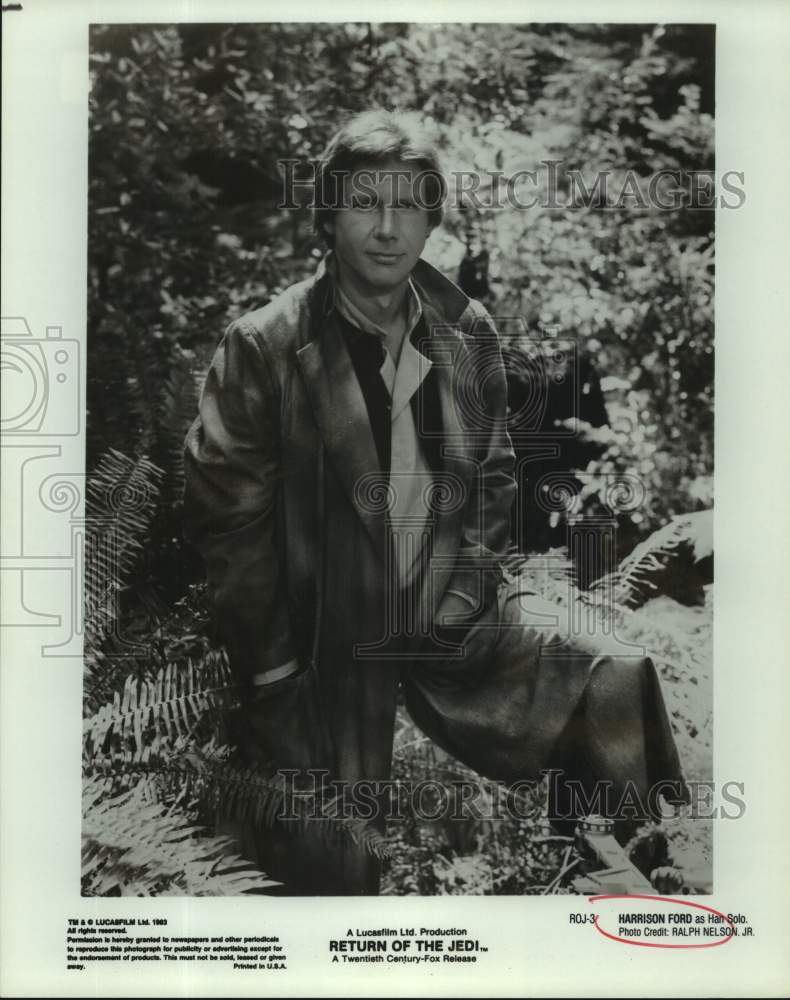 1983 Press Photo Actor Harrison Ford as Han Solo in "Return of the Jedi" movie- Historic Images