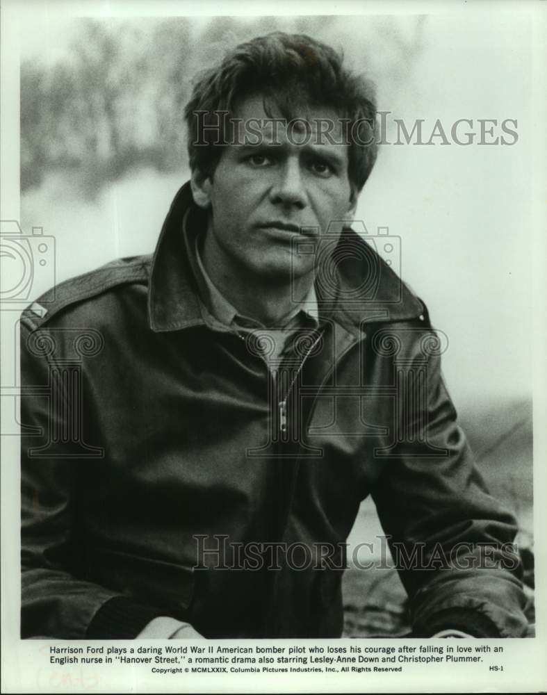 1979 Press Photo Actor Harrison Ford in &quot;Hanover Street&quot; movie scene portrait- Historic Images