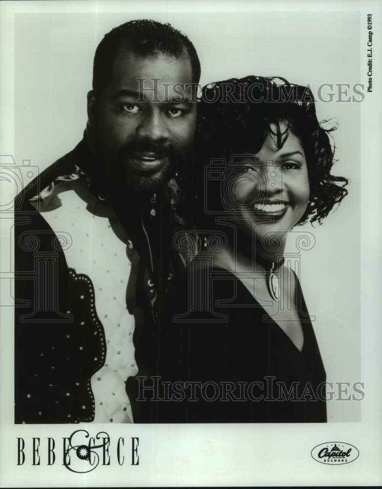 1993 Press Photo Musical Duo Bebe and Cece smiles in closeup portrait- Historic Images