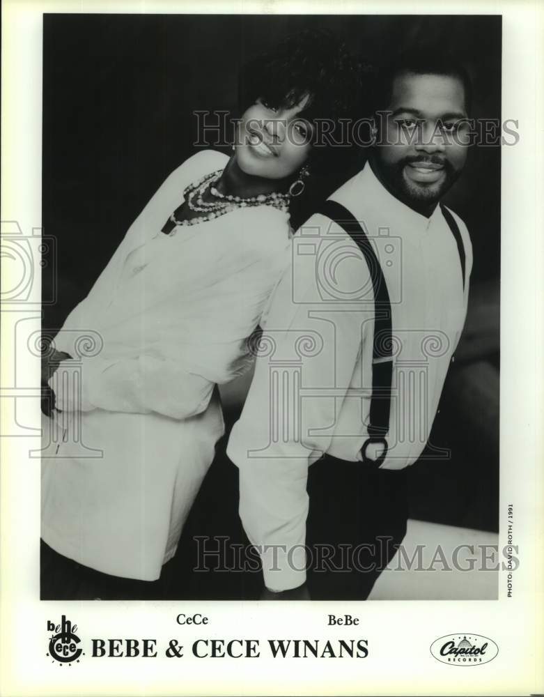 1991 Press Photo CeCe and BeBe Winans, Musical Duo, Entertainers - sap10871- Historic Images