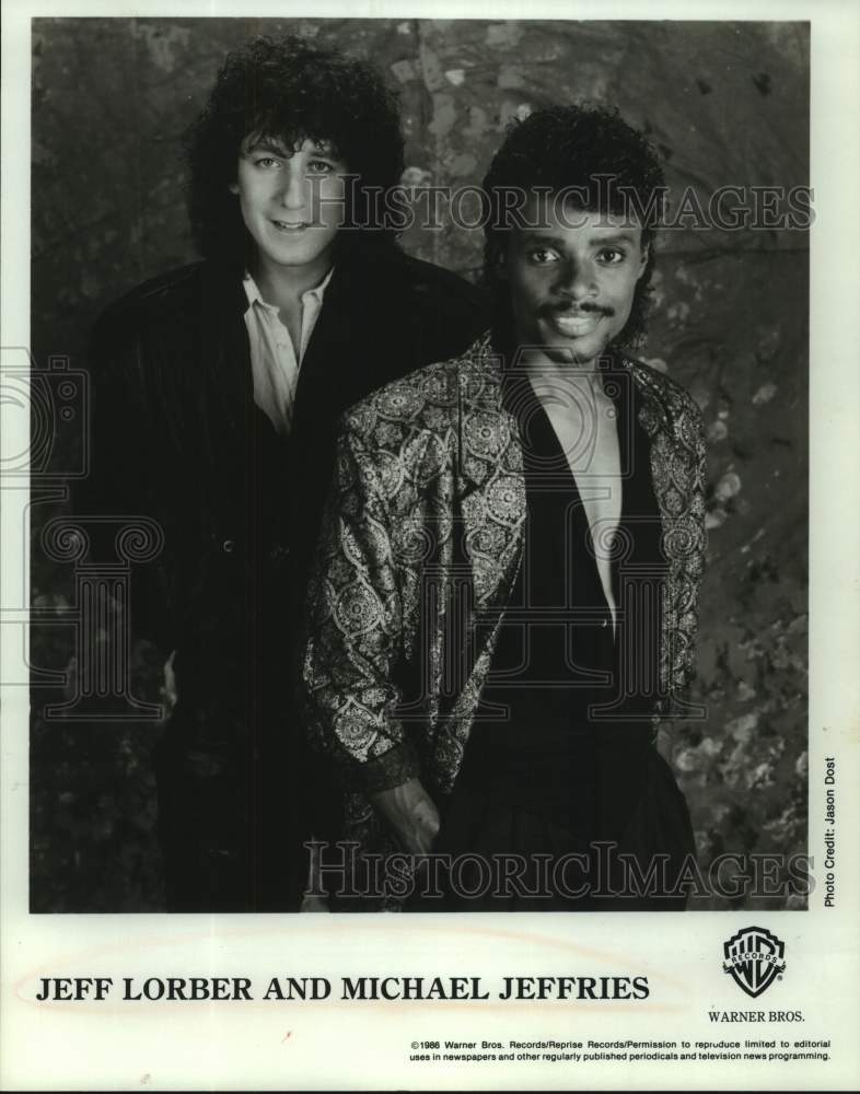 1986 Press Photo Jeff Lorber and Michael Jeffries, Musical Duo - sap10957- Historic Images