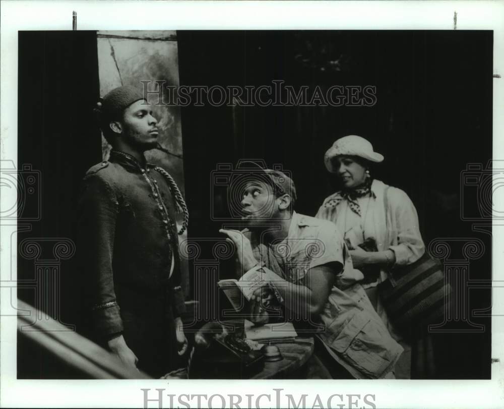 1997 Press Photo Marc Damon Johnson and Cheryl Turner in Mud, River, Stone.- Historic Images