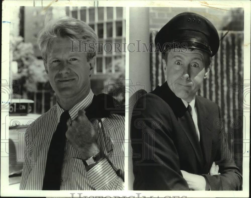 1988 Press Photo Ed Begley Jr and Harry Anderson in Spies, Lies and Naked Thighs- Historic Images