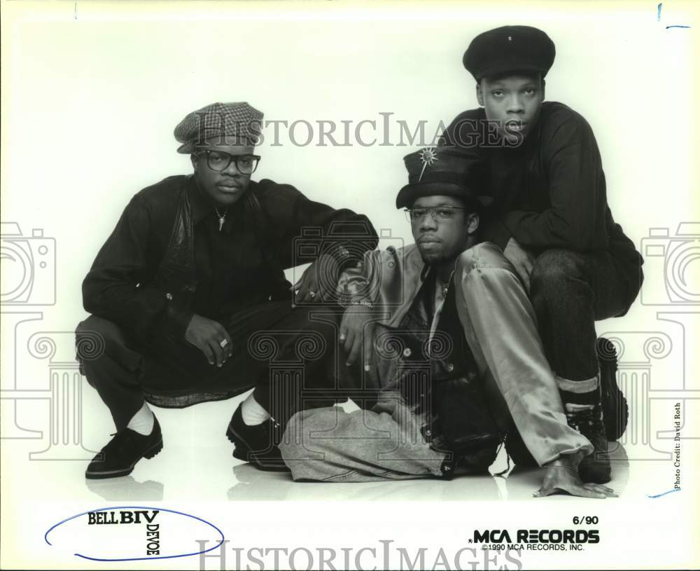 1990 Press Photo Ricky Bell, Ronnie DeVoe and Michael Bivens of Bel Biv DeVoe.- Historic Images