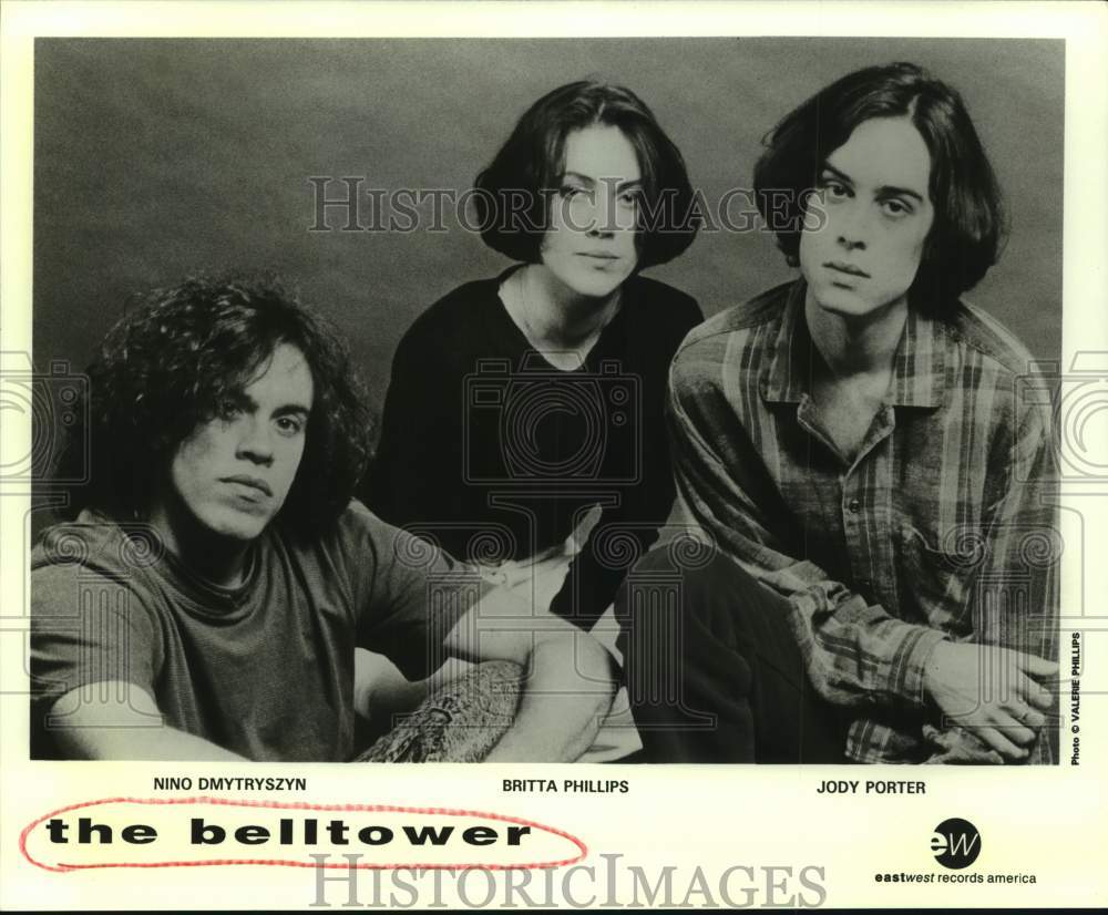 1996 Press Photo Nino Dmytryszyn, Britta Phillips & Jody Porter of The Belltower- Historic Images