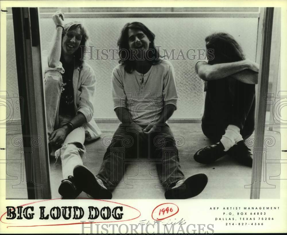 1990 Press Photo Three Members of band Big Loud Doug, Entertainers, Musicians- Historic Images