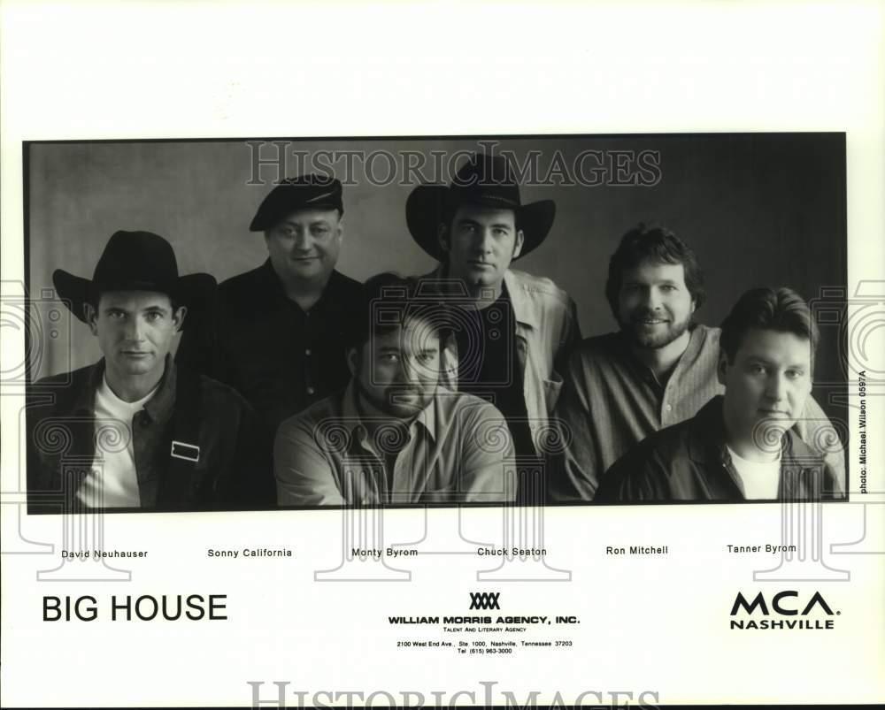 1997 Press Photo Six Members of the band Big House in portrait, Musicians- Historic Images