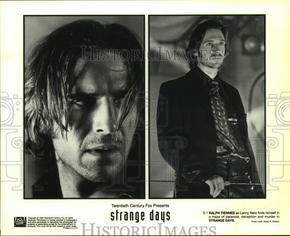 1995 Press Photo Entertainer, Actor Ralph Fiennes in "Strange Days" movie scenes- Historic Images