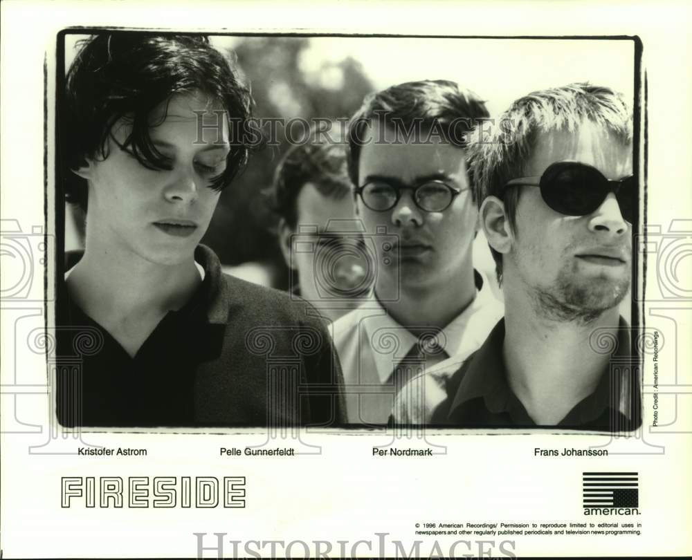 1996 Press Photo Kristofer Astrom, Pelle Gunnerfeldt & Per Nordmark of Fireside.- Historic Images