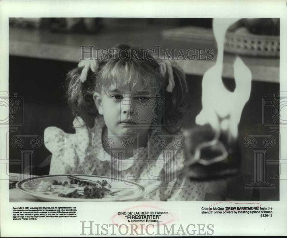 1984 Press Photo Drew Barrymore in a scene from Firestarter. - sap11435- Historic Images