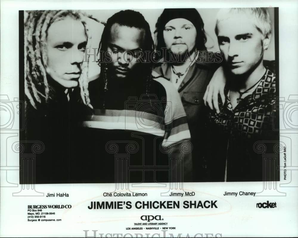 1997 Press Photo Four Members of the band Jimmie&#39;s Chicken Shack, Musicians- Historic Images