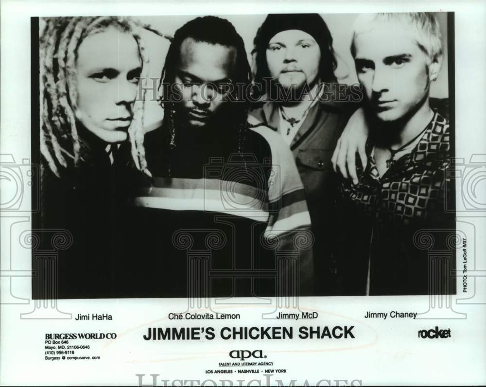 1997 Press Photo Four Members of the band Jimmie's Chicken Shack, Musicians- Historic Images