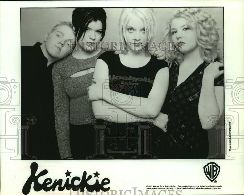 1997 Press Photo Four Members of the band Kenickie, Musicians, Entertainers- Historic Images