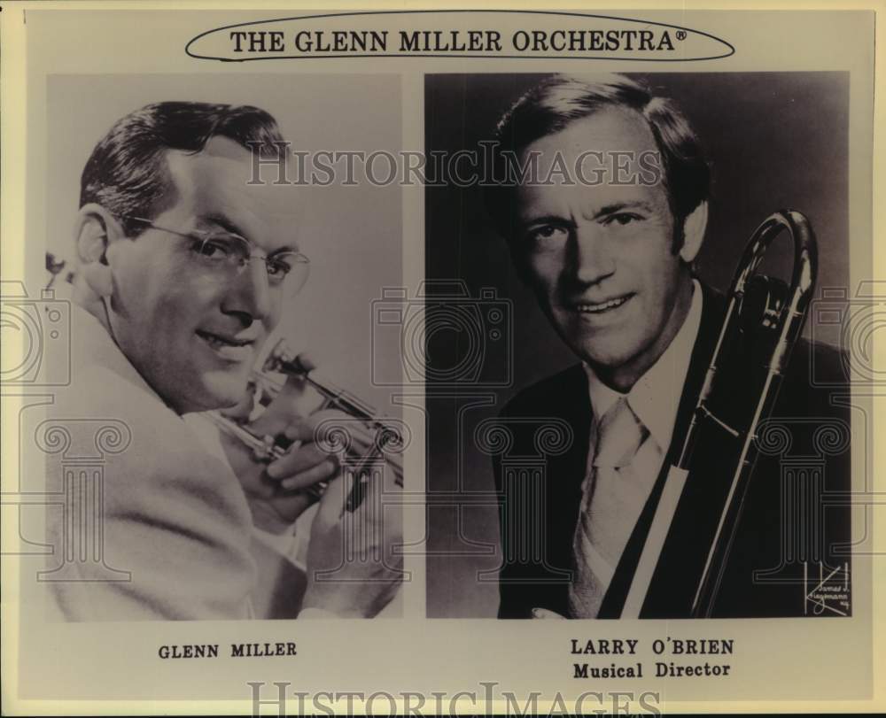 1995 Press Photo Glenn Miller and Larry O&#39;Brien, Musical Director of Orchestra- Historic Images