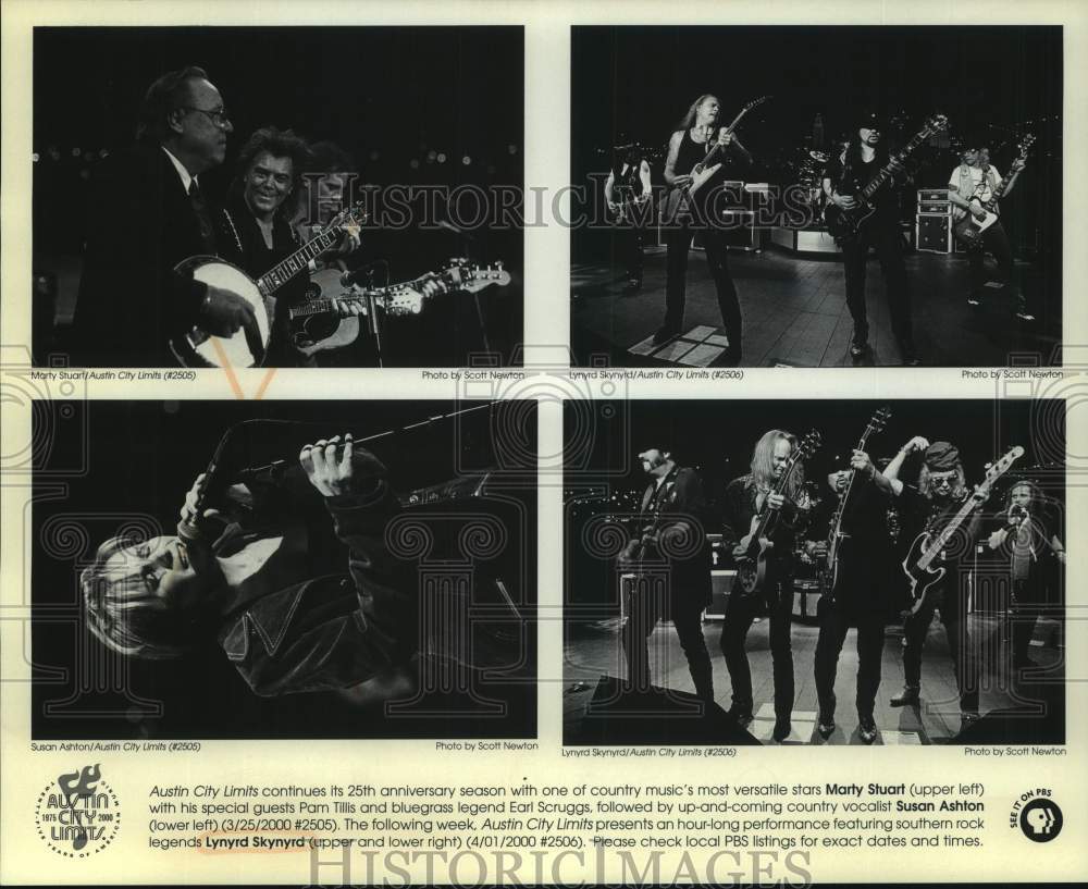 2000 Press Photo Composite of Austin City Limits Country Musicians in Concert- Historic Images