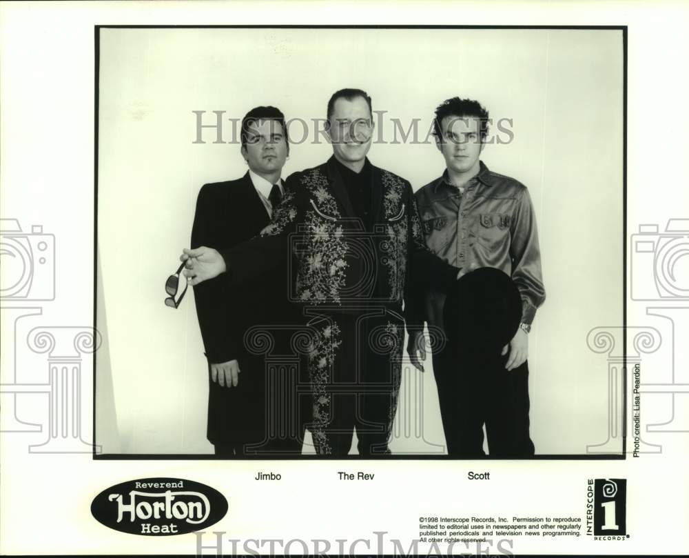 1988 Press Photo Jimbo, The Rev and Scott of Reverend Horton Heat. - sap11771- Historic Images