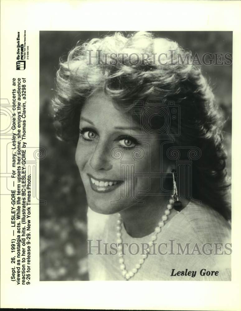 1991 Press Photo Singer Lesley Gore - sap11859- Historic Images